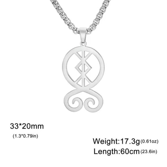Viking troll Cross Pendant Necklace Stainless Steel Box Chain Amulet Jewelry