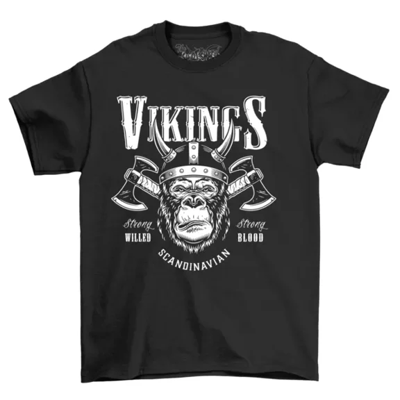 Vikings Ape Axes T-Shirt: Unleash Your Inner Viking Perfect For Raiding And Con Unisex S-5XL Hot Trending Shirt, Vintage Birthday Gift