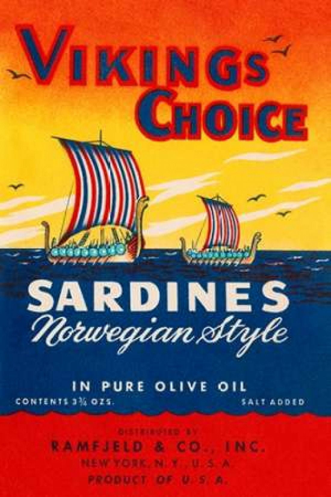 Vikings Choise Sardines Canvas Art - Retrolabel (12 x 18)