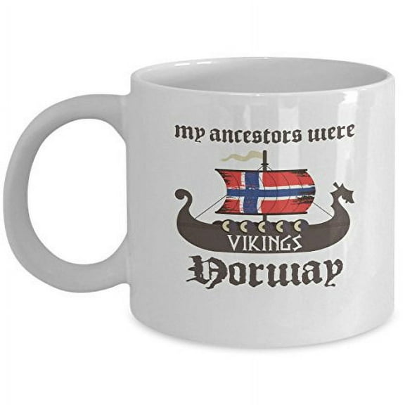 Vikings 11 oz Coffee Mug - Norway Heritage Gift White Ceramic