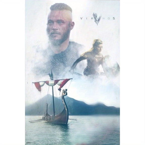 Vikings Diamond Painting Set (for Adults) 5D DIY  Diamond Art Set (for Beginners) Round Full Diamond Diamond Painting Gem Art Crafts (Home Wall Decoration Gift)