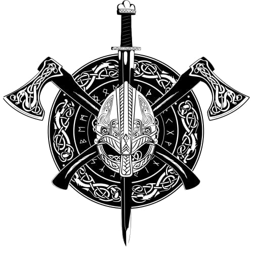 Vikings Helmet and Shield Ceramic Car Coaster Set 2.56" (2 Pack)