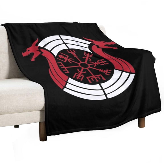 Vikings Nordic Compass Super Soft Blanket Flannel Throw Blanket Flannel Microfiber Blankets for Couch Bed Sofa Fluffy and Warm 50"x60"