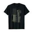 thumbnail image 1 of Vikings Shirt - Til Valhalla - Patriotic Viking US Flag T-Shirt Black Tee, 1 of 5