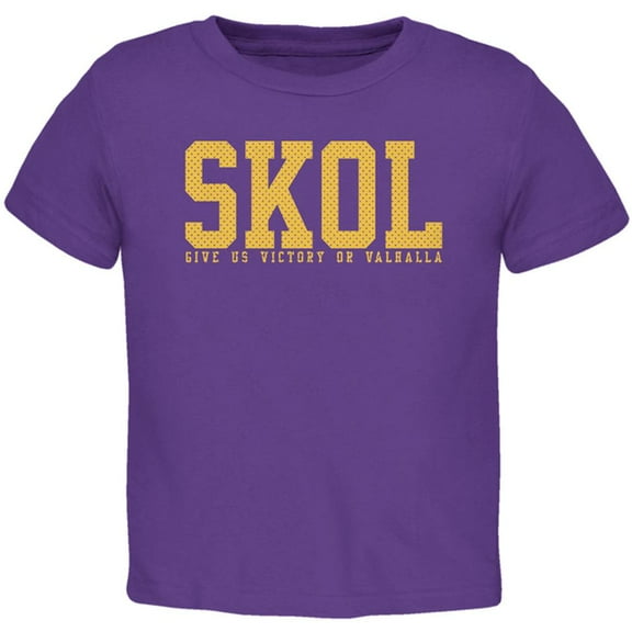 Vikings Skol Give Us Victory or Valhalla Toddler T Shirt Purple 3T