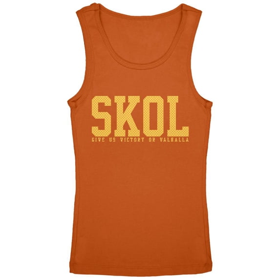 Vikings Skol Give Us Victory or Valhalla Youth Girls Tank Top Pumpkin YMD