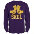 thumbnail image 1 of Vikings Skol Raised Horns Flagon Mens Long Sleeve T Shirt Purple X-LG, 1 of 1