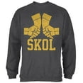 thumbnail image 1 of Vikings Skol Raised Horns Flagon Mens Sweatshirt Deep Heather X-LG, 1 of 1