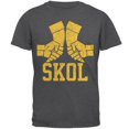 thumbnail image 1 of Vikings Skol Raised Horns Flagon Mens T Shirt Dark Heather SM, 1 of 1