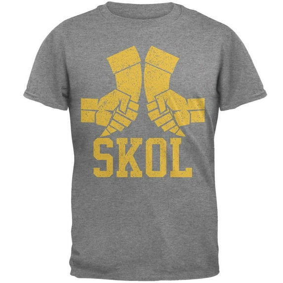 Vikings Skol Raised Horns Flagon Mens T Shirt Graphite X-LG