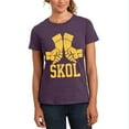thumbnail image 1 of Vikings Skol Raised Horns Flagon Womens Soft Heather T Shirt Heathered Eggplant 2XL, 1 of 1