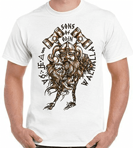 Vikings T-Shirt Sons Of Odin Mens Ragnar TV Show Programme The Norse ...