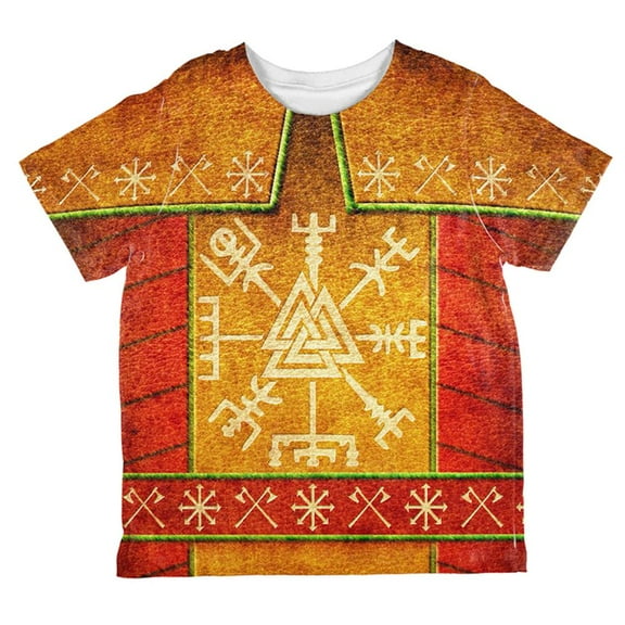 Vikings Ugly Christmas Sweater Armor Costume All Over Toddler T Shirt Multi 6T