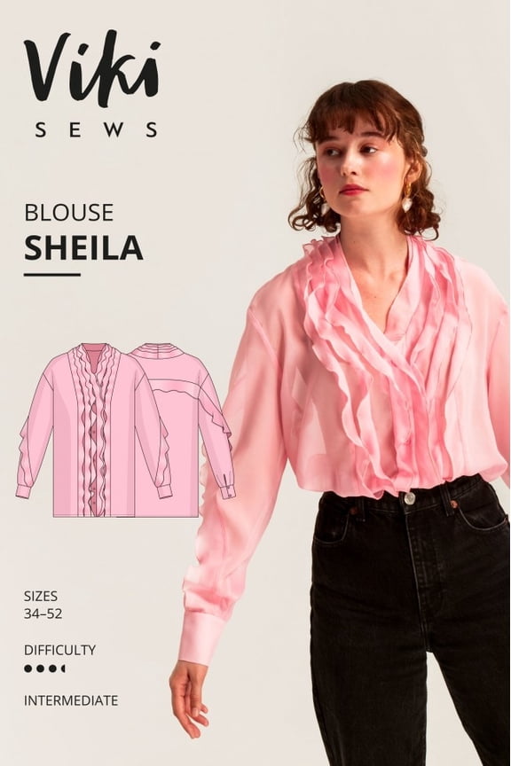 Sewing Pattern Sheila Blouse Women UK 4-22 Tops