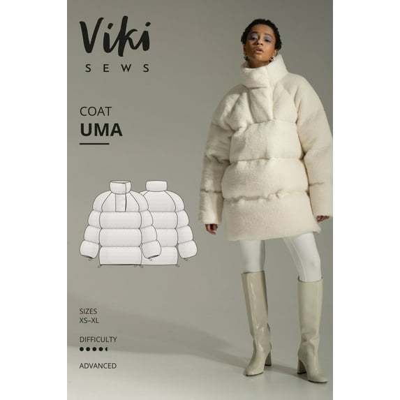 Vikisews Sewing Pattern Uma Coat Women XS-XL Coats - Walmart.com