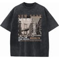 thumbnail image 1 of VikkBiss Oversized Graphic Shirts for Men New York Vintage Acid Wash Tshirts Streetwear Baggy Cotton Tees Casual Tops, 1 of 8