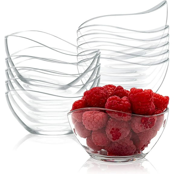 Vikko 10.5 Oz Dessert Bowls 12-Pc Clear Decorative Bowl Glass Dinnerware Set