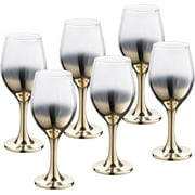 Vikko 11.5 Oz Wine Glasses Decorative Gold Ombre 6-Pc Glassware Set for Red & White Wine