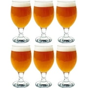 Vikko 13.5 Oz Belgian Beer Glasses for Craft Brews Durable Water Goblets, Set of 6