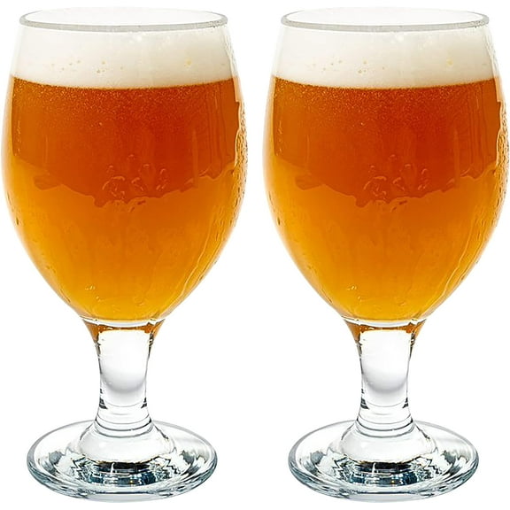 Vikko 13.5 Oz Belgian Style Beer Glasses Stemmed Drinking Glasses 2-Pc Glass Set