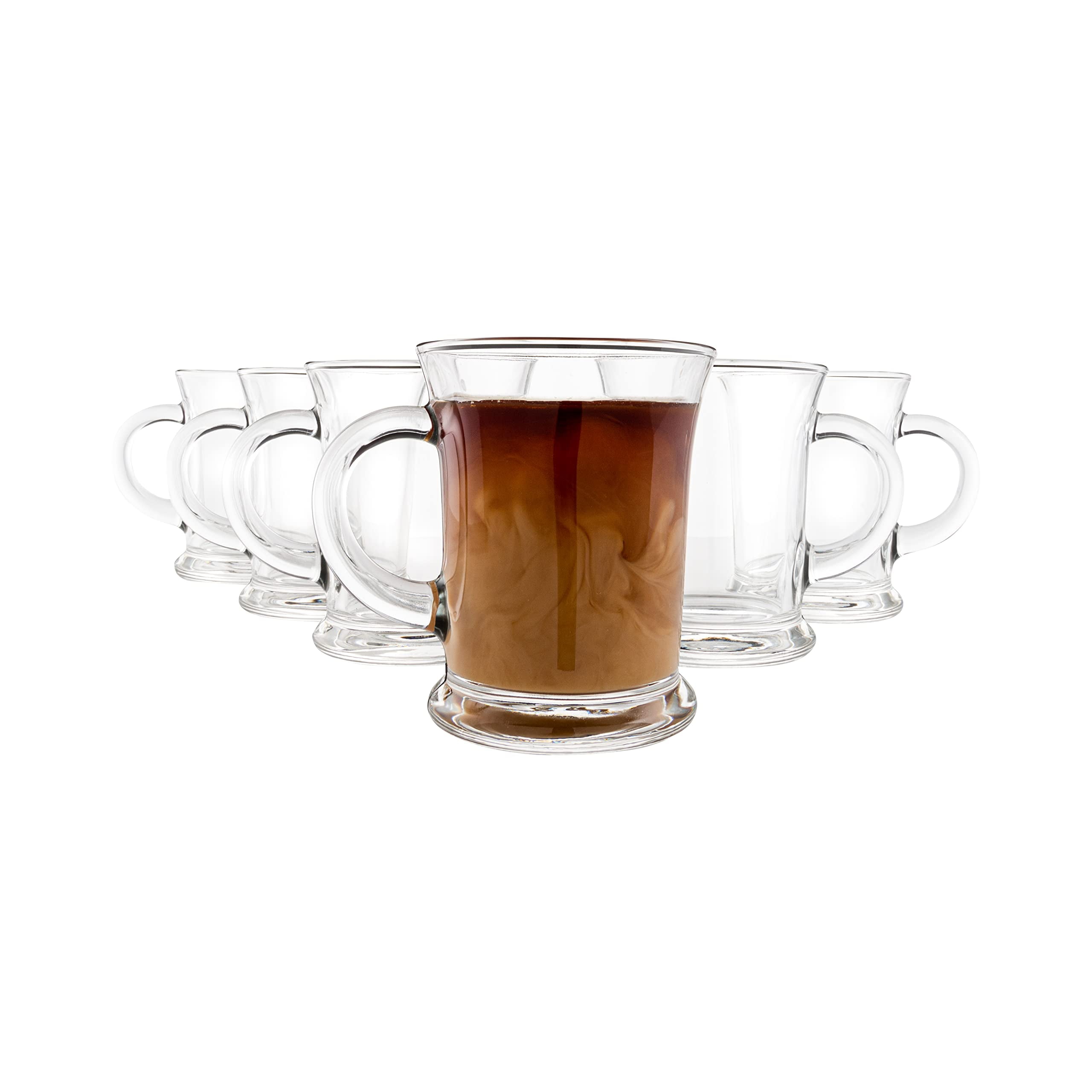 Vikko Espresso Cups with Saucer, 3.25 Ounce Small Coffee Cups, Set of 4  Clear Glass Coffee Mug