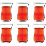 Vikko 4 Oz نظارات الشاي التركية أصيلة أكواب الشاي التركية على شكل توليب 6 قطع مطبخ