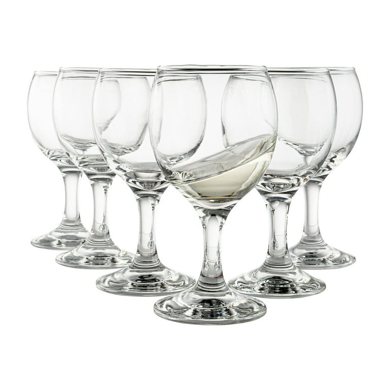 Vintage Set of Six Thick Stem Wine Glasses