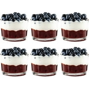 Vikko 7 oz Glass Dessert Cups Stackable Tasting & Parfait Glasses 6-Pc Glassware Set
