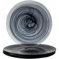 thumbnail image 1 of Vikko Charger Plates, Set of 4 Black Alabaster Dinner Plates, 13" Plate with Marbelized, Swirl Design, Elegant Glass Charger, Dishwasher Safe, 1 of 7