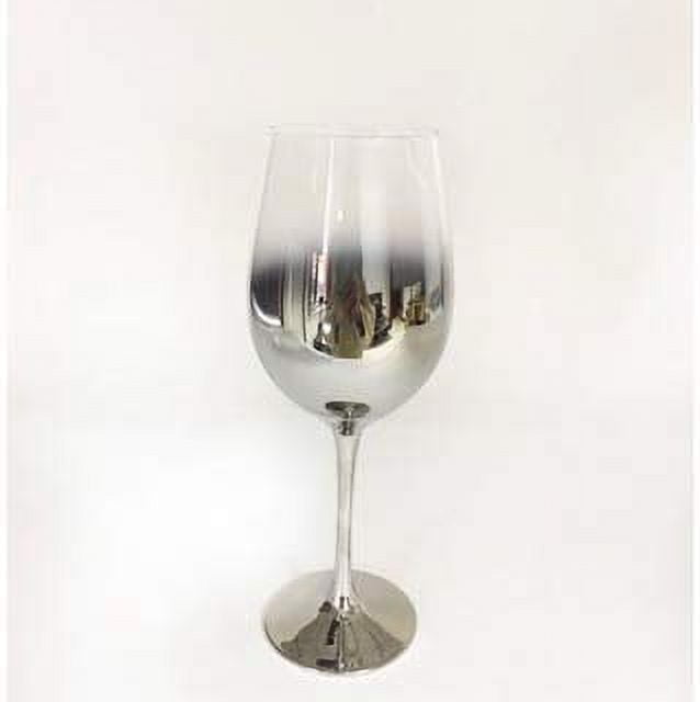 Vikko Dcor Silver Ombre White Wine Glasses | Thin, Handblown Glass  Tall, Elegant Stem  Dishwasher Safe  17.5 Ounce Cup  Great Gift Idea  Set of 4 Wine Glasses