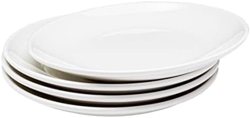 Vikko Dinner Plate, Set of 6 White Plates, 9 Inch Ceramic Dinner Plates ...