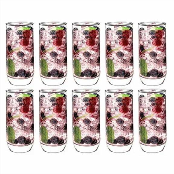 Vikko Drinking Glasses, 12 Oz Drinking Glasses Set of 12, Crystal Clear Glass Cups for Water or Juice, Highball Glass Tumbler & Water Glasses for Drinking?