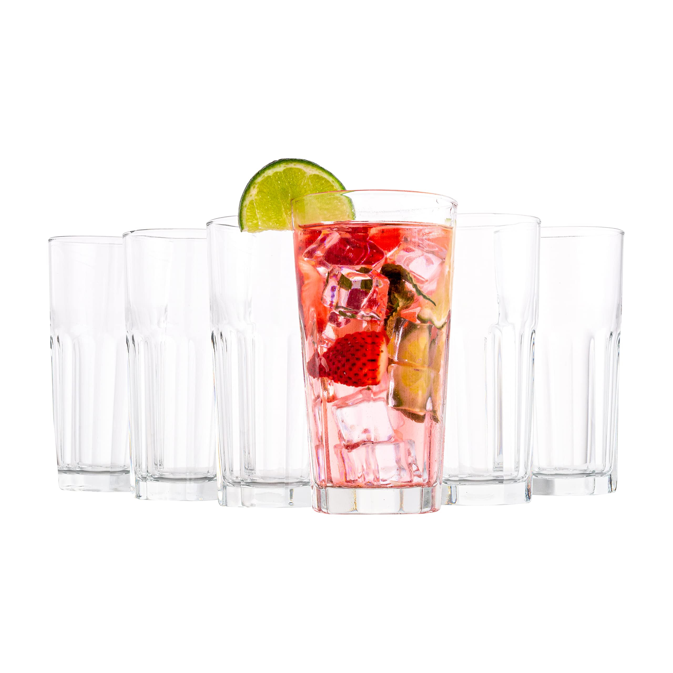 Juice and Water Drinking Glasses Set of 3, Highball Kitchen