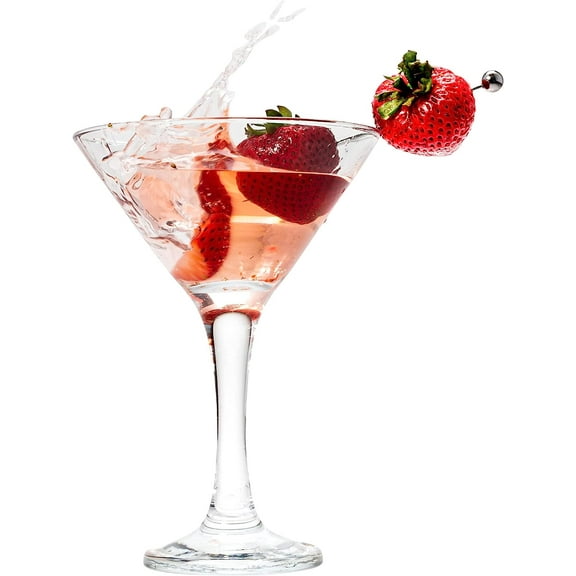 Vikko Martini Glasses with Stem Crystal Clear Drinkware for Martini, Vodka, and Cocktail, 6 Oz. 4-Pack
