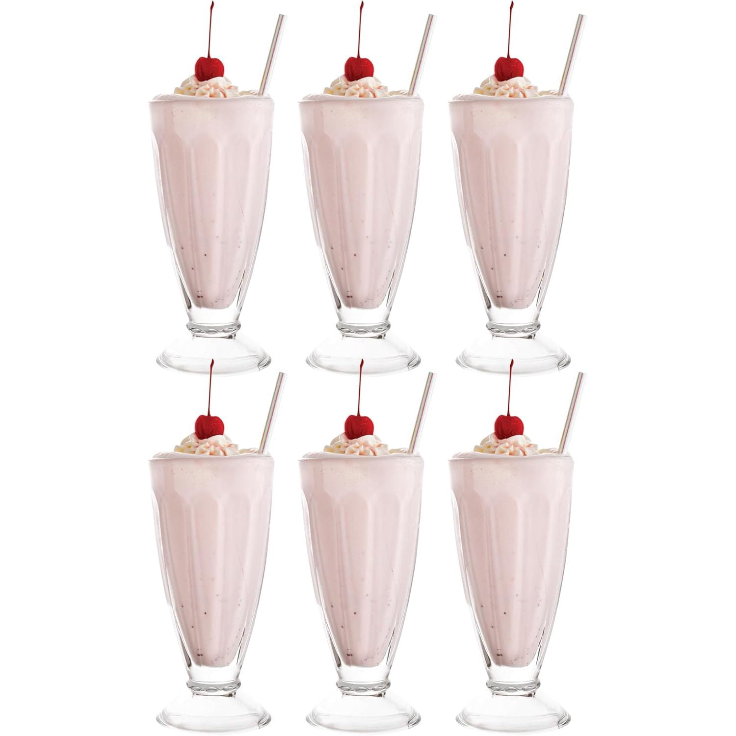 Vikko Set Of 12 Footed Dessert Bowls - 7oz Ice Cream Sundae Glasses, Dishwasher Safe
