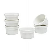 Vikko Mini White Ramekin, Pack of 6 Fine Porcelain Mini Ramekins, Stackable 2 Inch Dip Bowls, 1 Ounce Dips Dish, Dishwasher Safe