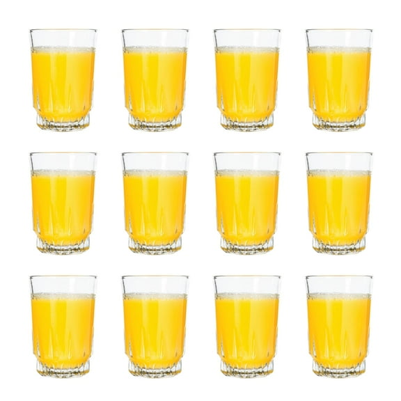 Vikko SMALL Juice Glasses, Heavy Base Glassware, 5 Ounce Clear Glass Tumbler, Cup for Drinking Orange Juice, Water, Kids Glass Drinking Glasses for Tasting, 5 oz Juice Glass, Set of 12