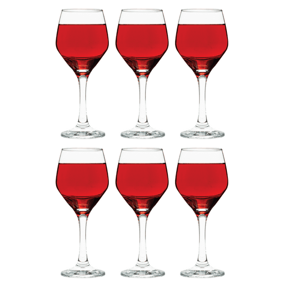 Vikko Small Wine Glasses, 8.75 Ounce Wine Glass, Set of 6 Stemmed Wine Glasses for Red and White Wine, Thick and Durable Wine Glasses, Clear Glasses for Wine…