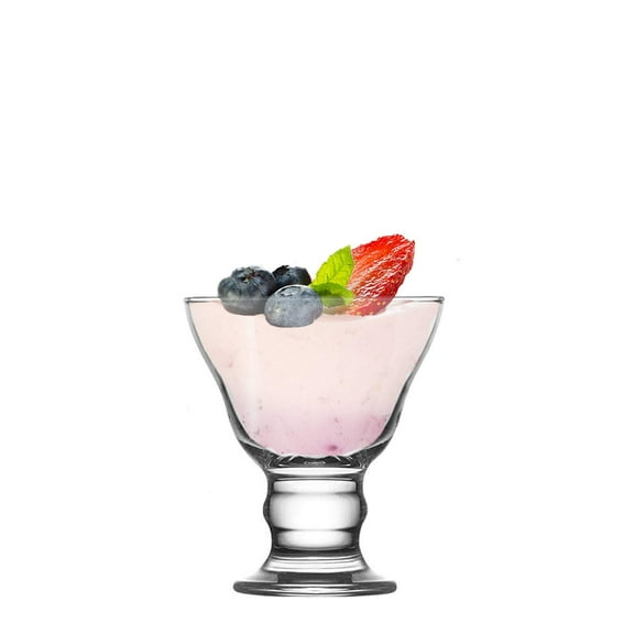 Vikko Sundae Glass Dessert Cups: Orion Bowls For Parfait, Ice Cream, Pudding, Fruit, and More Set of 12 Thick Large Dessert Dishes - 8.75 ounces - Dishwasher Safe