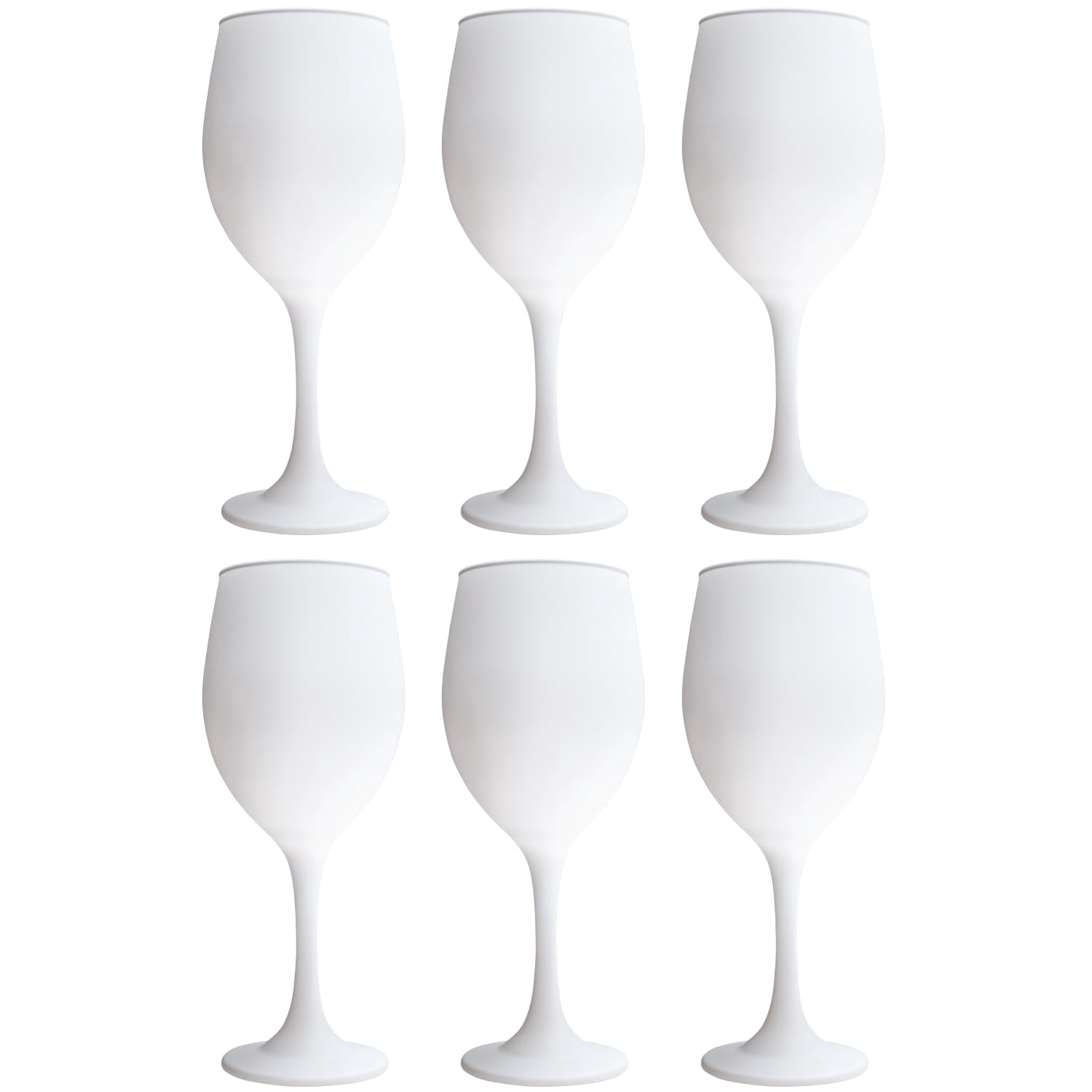 Vikko White Wine Glasses, 14 Ounce Wine Glass, Set of 6 Matte White Stemmed Wine Glasses for Red and White Wine, Thick and Durable Wine Glasses