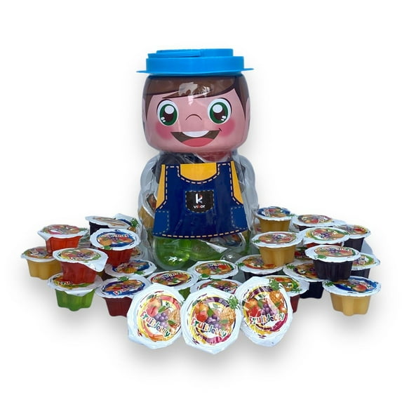 Vikor Fruit Snack Jelly Fruits - Jelly Snack Assorted Snacks Fruit Jelly Candy jelly Fruits TikTok Candy Mixed Fruit Jelly Jello Fruit Candy Bites Jelly Cups Strawberry Apple Grape Mango Blue
