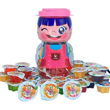 Vikor Fruit Snack Jelly Fruits - Jelly Snack Assorted Snacks Fruit Jelly Candy jelly Fruits TikTok Candy Mixed Fruit Jelly Jello Fruit Candy Bites Jelly Cups Strawberry Apple Grape Mango