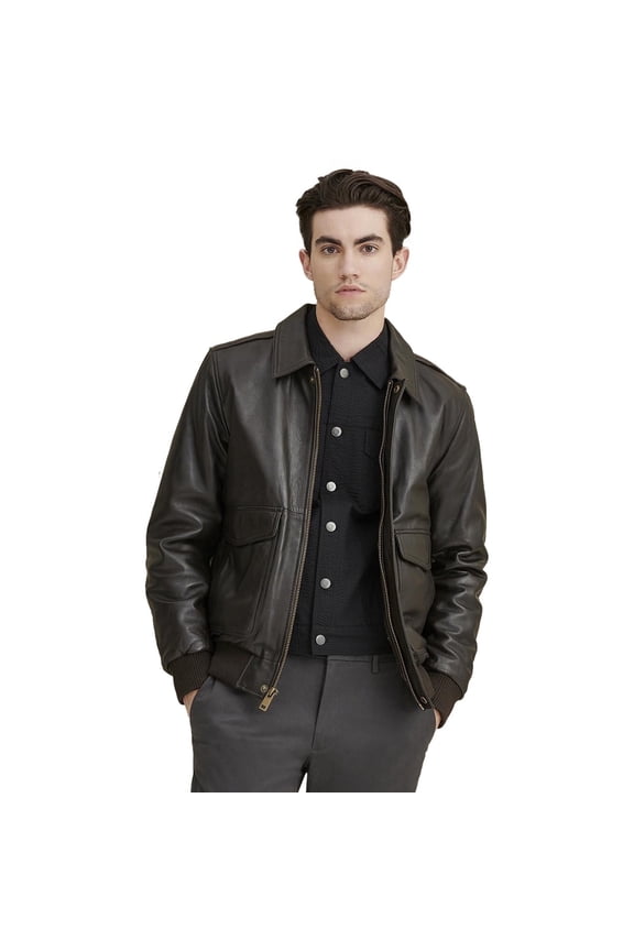 Vikram Bomber With Shearling Collar Leather Jacket
