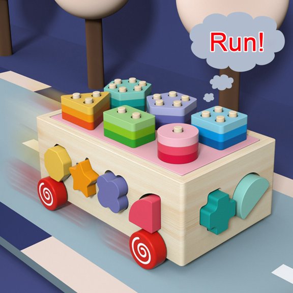 Vikszoy Car Toys Clearance! Wooden Puzzle Car Toy For Toddler Ages 1-6 Number Puzzles Car Gifts