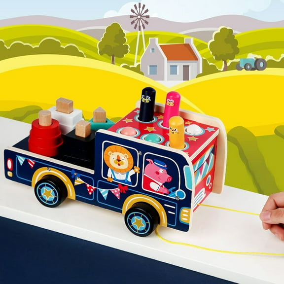 Vikszoy Drag Car Shape Matching Car Hitting Hamster Children's Educational Toy