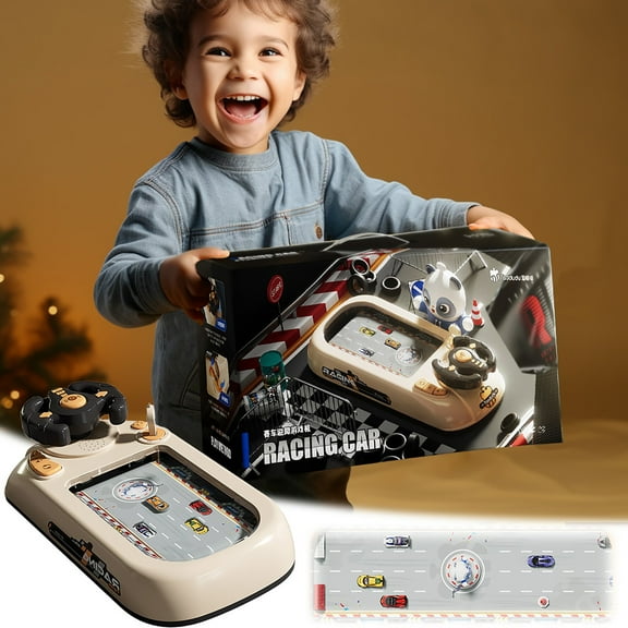 Vikszoy Kids Racing Adventure Toys Race Car Breakout Game Machine Simulation Driving Steering Wheel Gift