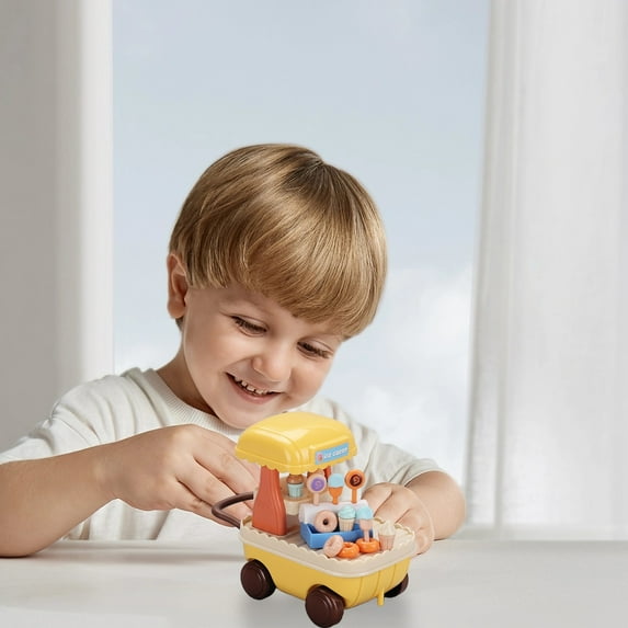 Vikszoy Toys Clearance Simulated Dessert Car Toy Ice Cream Truck Ice Cream Vending Car Model Miniature Ornament Children's Play Toy Holiday Birthday Gift