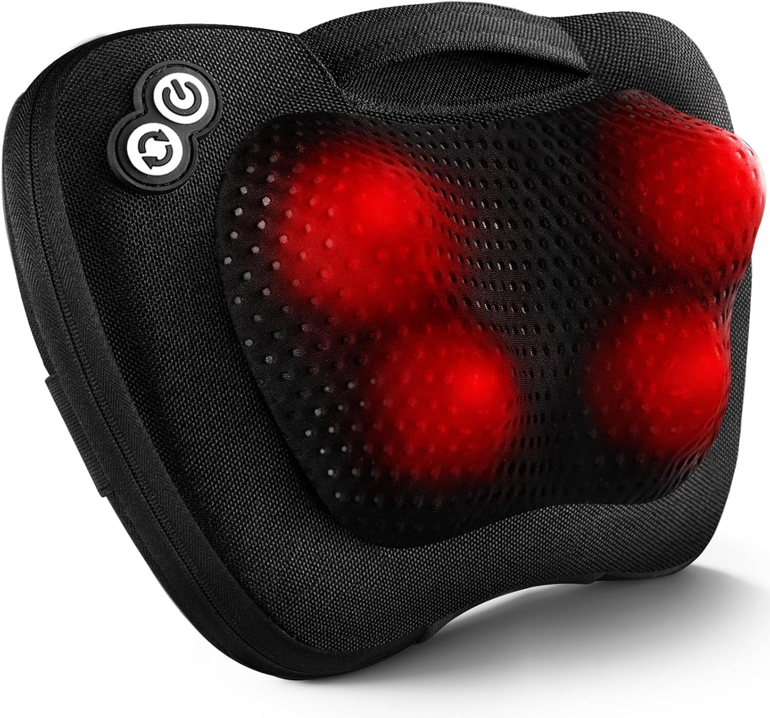 Viktor Jurgen Shiatsu Kneading Massager Pillow for Neck, Back and Shoulder with Heat, Oxford Black - New