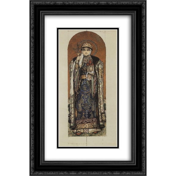 Viktor Vasnetsov 2x Matted 14x24 Black Ornate Framed Art Print 'Princess Olga '