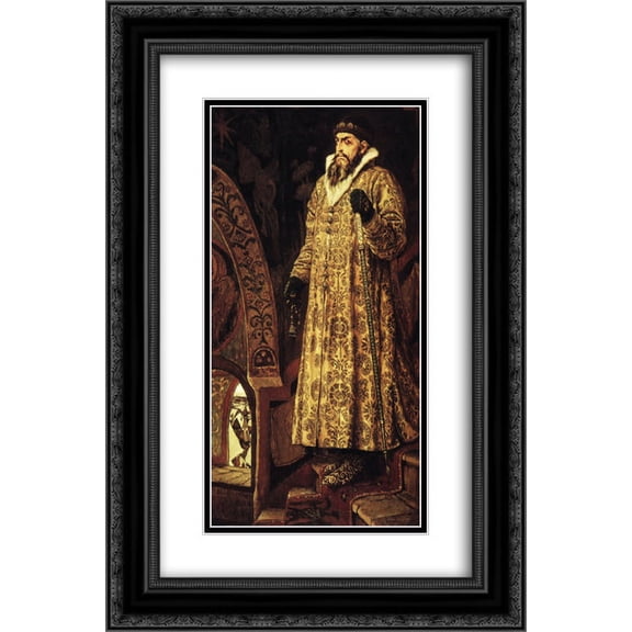 Viktor Vasnetsov 2x Matted 16x24 Black Ornate Framed Art Print 'Tsar Ivan IV the Terrible'